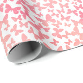 Schmetterlingswerfen (Peach) Geschenkpapier (Rolleneckpunkt)