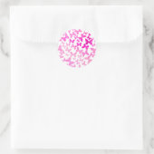 Schmetterlingswerfen (rosa) runder aufkleber (Tasche)