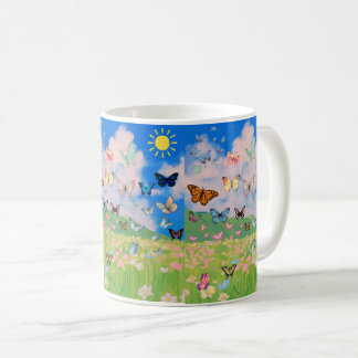 Schmetterlingswiesen-Kaffeetasse – Sanfte florale Kaffeetasse