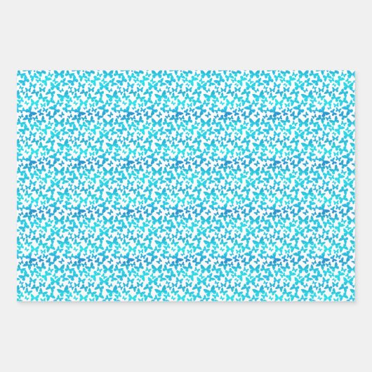 Schmetterlingswirbel (Aquamarin) Geschenkpapier Set (Vorderseite 2)
