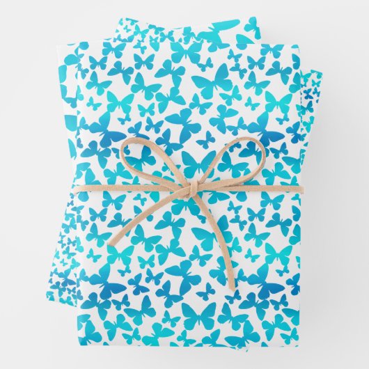Schmetterlingswirbel (Aquamarin) Geschenkpapier Set (Beispiel)