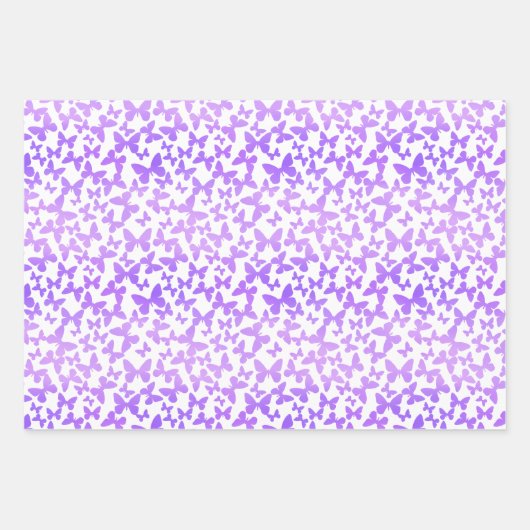 Schmetterlingswirbel (Lavendel) Geschenkpapier Set (Vorderseite)