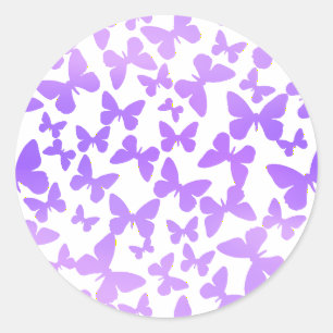 Schmetterlingswirbel (Lavendel) Runder Aufkleber