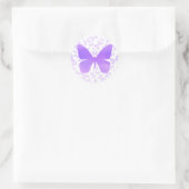 Schmetterlingswirbel (Lavendel-Single) Runder Aufkleber (Tasche)