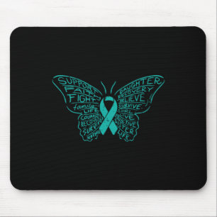 Schmetterlingswörter Aquamarine Schleife unterstüt Mousepad