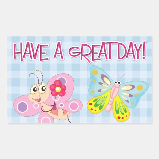 Schmetterlingswünsche Rechteckiger Aufkleber (Vorderseite)