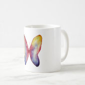 Schmetterlingwatercolor-Kunst-klassische weiße Kaffeetasse (VorderseiteRechts)