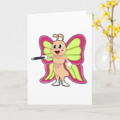 Schmetterlingzauberstab Karte (Gelbe Blume)