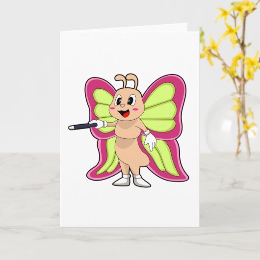 Schmetterlingzauberstab Karte (Gelbe Blume)