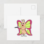 Schmetterlingzauberstab Postkarte (Vorne/Hinten)