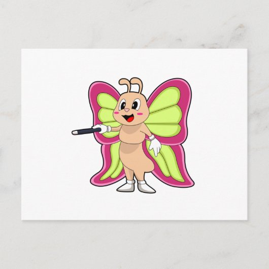 Schmetterlingzauberstab Postkarte (Vorderseite)