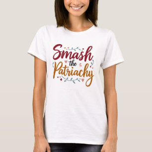 Schmettern Sie das Patriarchat-farbige feministisc T-Shirt