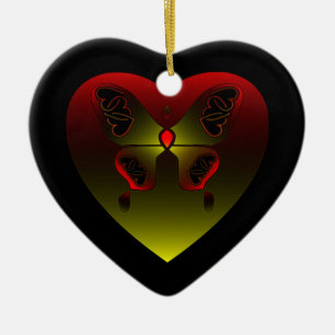 Schmetternd mit einer Kelte Liebe Herzknot auf Flü Keramik Ornament