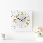 Schmetterwirkung Quadratische Wanduhr (Zuhause)