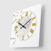 Schmetterwirkung Quadratische Wanduhr (Winkel)