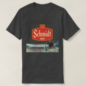 Schmidt Beer Retro Ice Fishing Nature Scen T-Shirt (Design vorne)