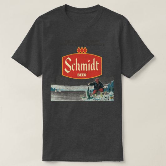Schmidt Beer Retro Ice Fishing Nature Scen T-Shirt (Design vorne)