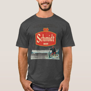 Schmidt Beer Retro Ice Fishing Nature Scen T-Shirt