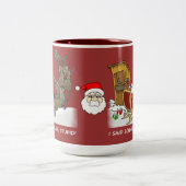 Schmidt-Haus-lustige WeihnachtsTasse Zweifarbige Tasse (Mittel)