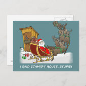 Schmidt House Funny Christmas Postcard Feiertagspostkarte (Vorne/Hinten)