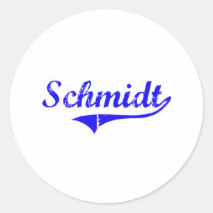 Schmidt Surname Classic Style Runder Aufkleber