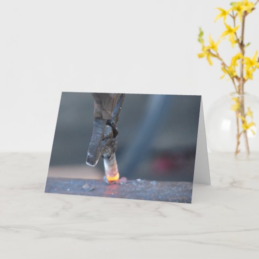 Schmied am Arbeitsplatz Karte (Gelbe Blume)