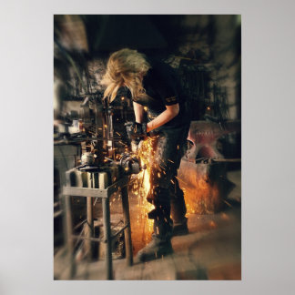 Schmied am Arbeitsplatz Poster