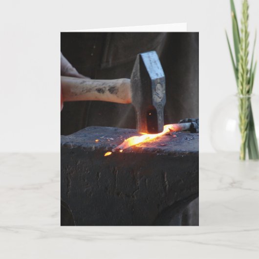 Schmied bei der Arbeit Karte (Vorderseite)