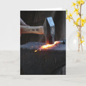 Schmied bei der Arbeit Karte (Gelbe Blume)