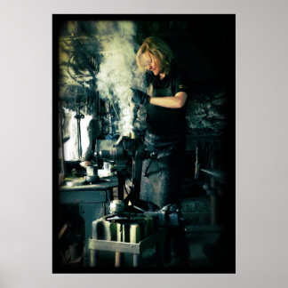 Schmied bei der Arbeit Poster