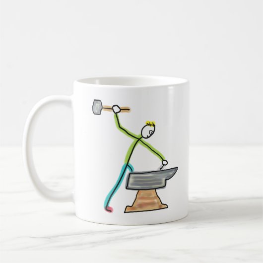 Schmied Stickman Kaffeetasse (Links)