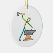 Schmied Stickman Keramik Ornament (Rechts)