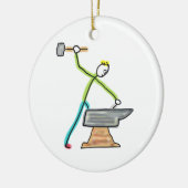 Schmied Stickman Keramik Ornament (Links)