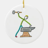 Schmied Stickman Keramik Ornament (Hinten)