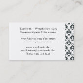 Schmiedeeisenmetallverarbeitung Visitenkarte (Rückseite)