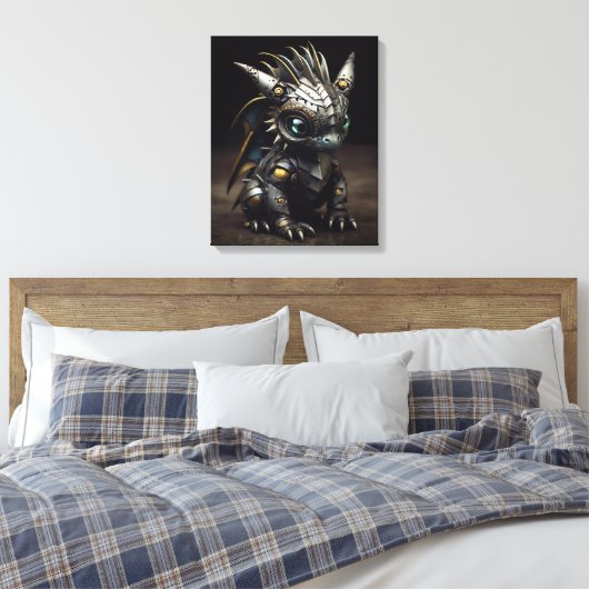 Schmiedefeuer: Der MetallBaby-Drache Leinwanddruck (Insitu (Schlafzimmer))