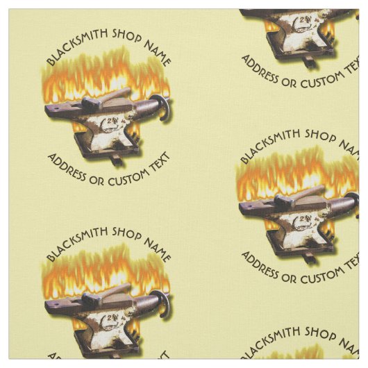 Schmiedegeschäft mit Ambosse und Hammer im Feuer Stoff (Muster)