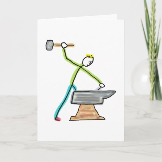 Schmiedestickman Karte (Vorderseite)