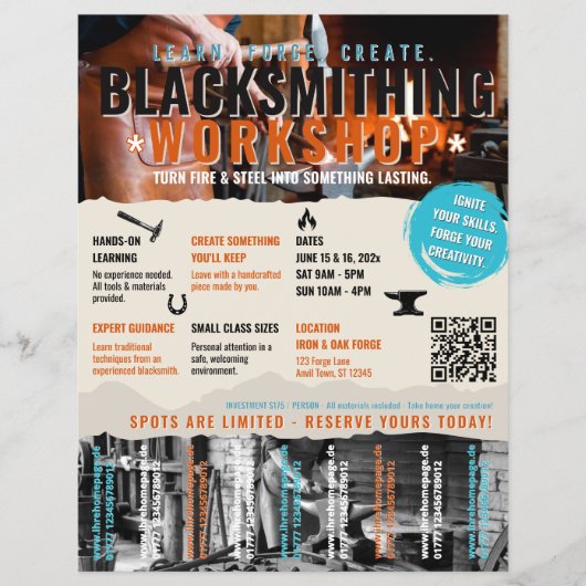 Schmiedewerkstatt Flyer pur (Vorne)