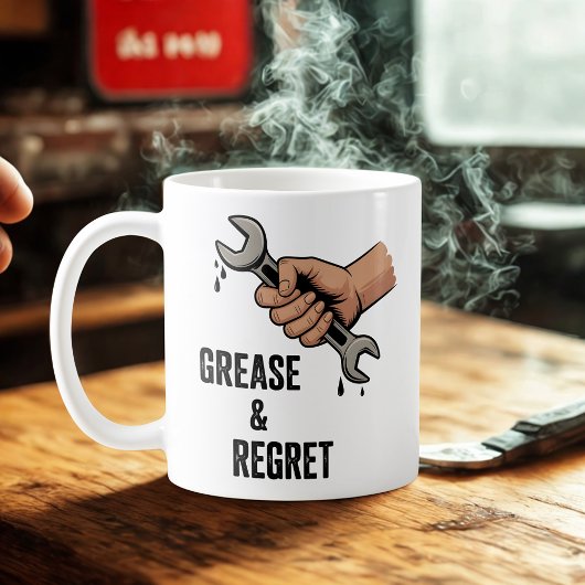Schmiere & Reue | Techniker-Leben-Witz Kaffeetasse