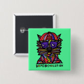 "Schmieren-Evolutions-" Quadrat-Knopf Button (Vorne & Hinten)