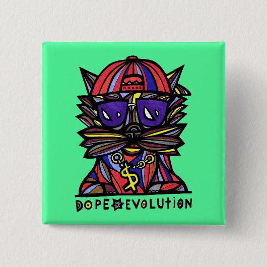 "Schmieren-Evolutions-" Quadrat-Knopf Button (Vorderseite)
