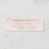 Schminken Haar Silber Glitzer Erröten Termin Mini Visitenkarte (Rückseite)