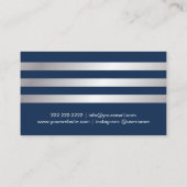 Schminken Künstler rosa Lippen Navy Blue Modern St Visitenkarte (Rückseite)