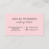 Schminken Sie eleganten typografischen Marmor rosa Visitenkarte (Rückseite)