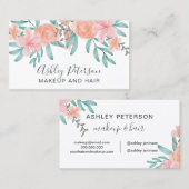 Schminken Sie Frühling schick Korallen Blütenfarbe Visitenkarte (Vorne/Hinten)