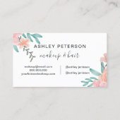 Schminken Sie Frühling schick Korallen Blütenfarbe Visitenkarte (Rückseite)