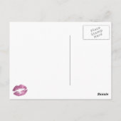 Schminken Sie Künstler so rosa Lippen auf schwarz Postkarte (Rückseite)