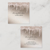 Schminksekt-Glitzer und Sparkle Quadratische Visitenkarte (Vorne/Hinten)