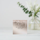 Schminksekt-Glitzer und Sparkle Quadratische Visitenkarte (Stehend Vorderseite)